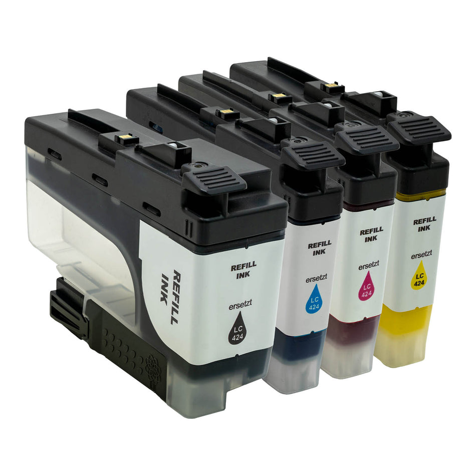 4 Tintenpatronen Brother LC-424VAL Multipack Refill