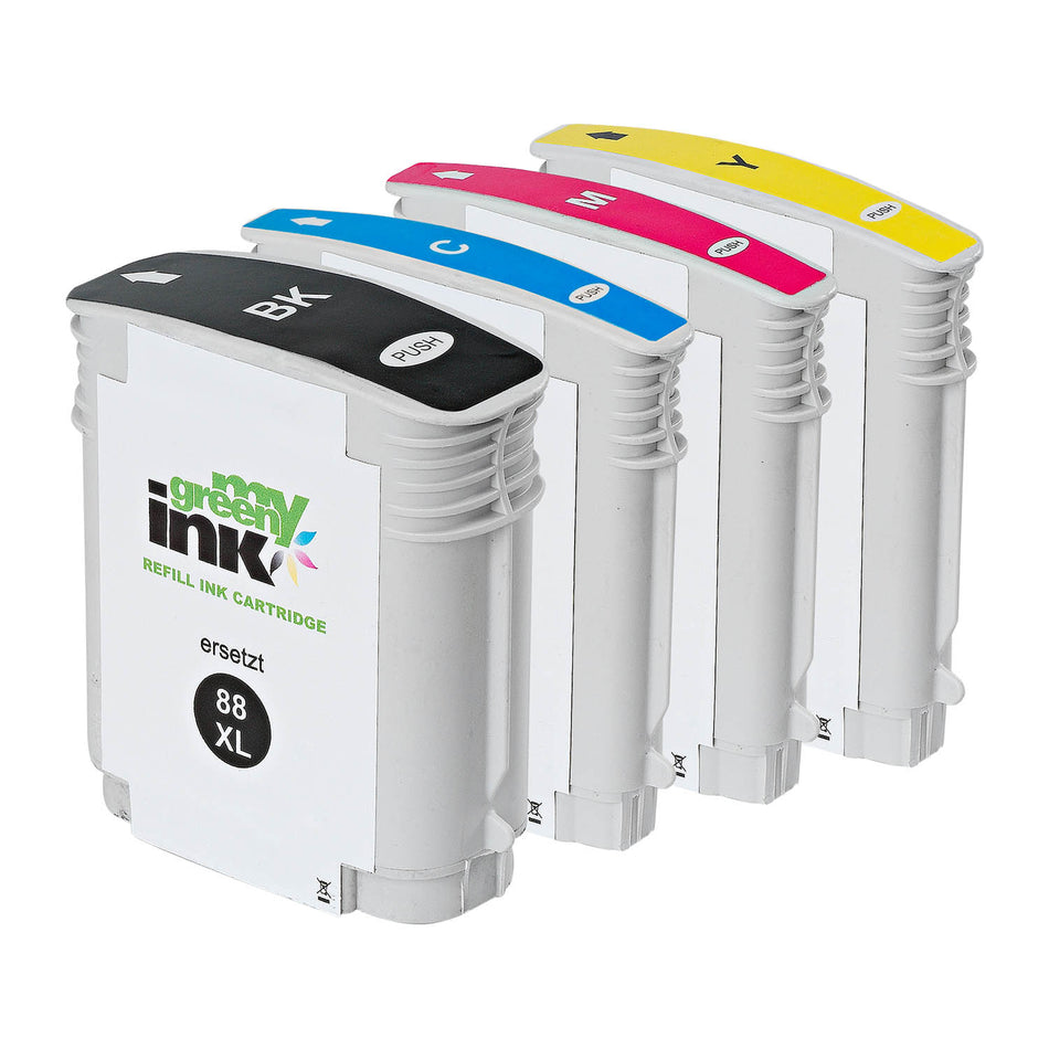 4 Tintenpatronen HP 88XL Refill Multipack