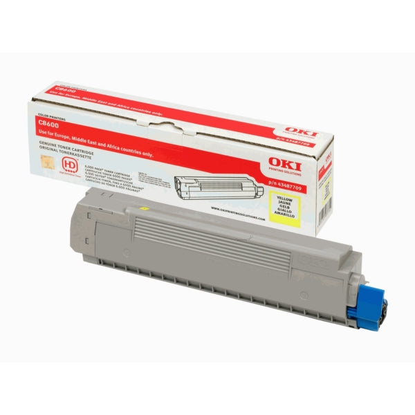 Original OKI 43487709 Toner gelb, 6.000 Seiten
