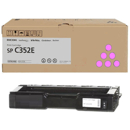 Original Ricoh 407385 / TYPE SP 352 E Toner-Kit magenta, 6.000 Seiten