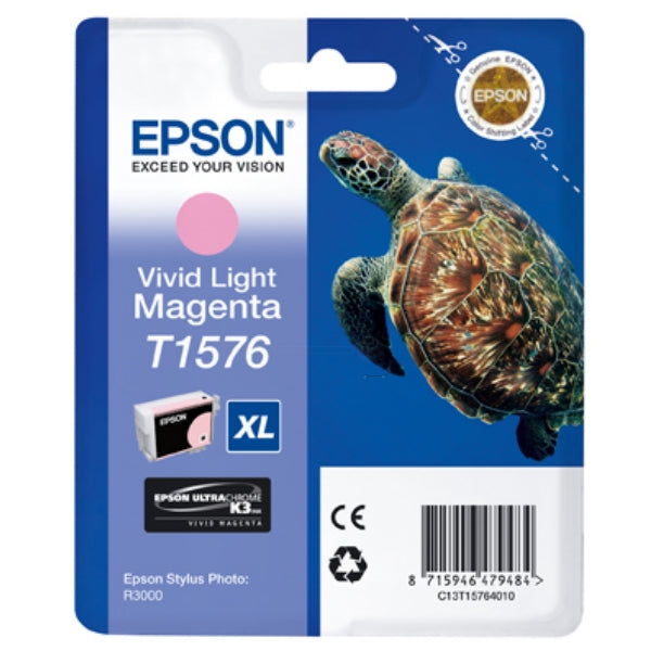 Original Epson C13T15764010 / T1576 Tintenpatrone magenta hell, 2.300 Seiten, Inhalt 25,9 ml
