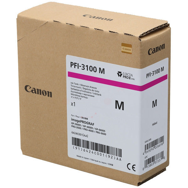 Original Canon 6424C001 / PFI-3100 M Tintenpatrone magenta, Inhalt 160 ml