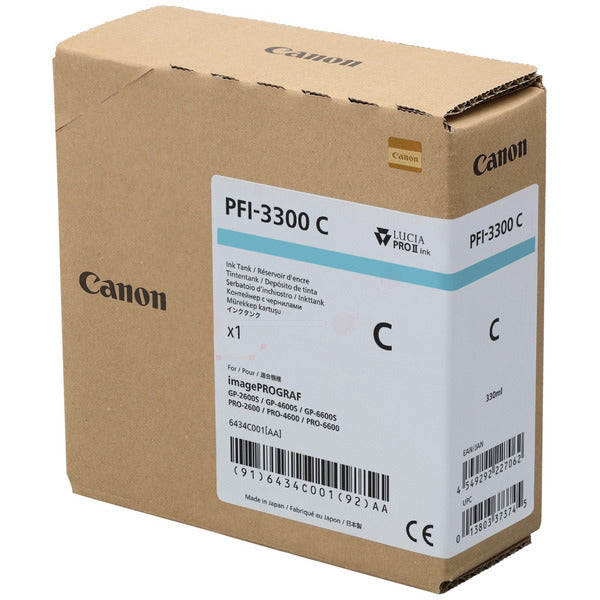 Original Canon 6434C001 / PFI-3300 C Tintenpatrone cyan, Inhalt 330 ml