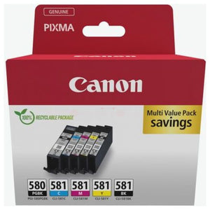Original Canon PGI-580 / CLI-581 Tintenpatrone 5er-Set Bk,PBk,C,M,Y