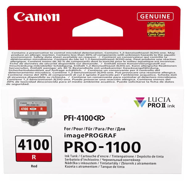Original Canon 6785C001 / PFI-4100 R Tintenpatrone rot, Inhalt 80 ml