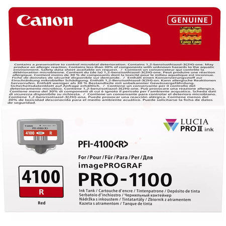 Original Canon 6785C001 / PFI-4100 R Tintenpatrone rot, Inhalt 80 ml