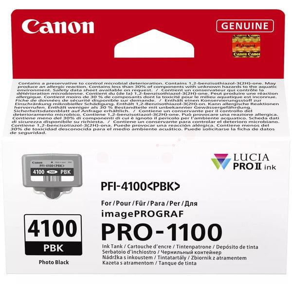 Original Canon 6777C001 / PFI-4100 PBK Tintenpatrone schwarz hell, Inhalt 80 ml