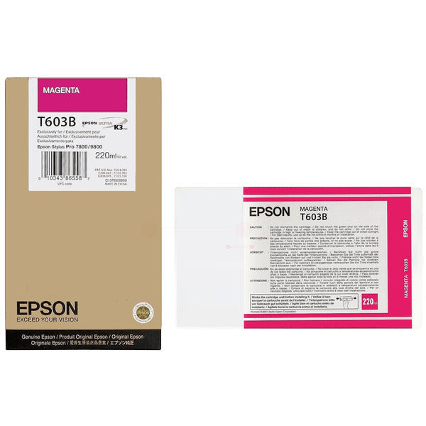 Original Epson C13T603B00 / T603B Tintenpatrone magenta, Inhalt 220 ml