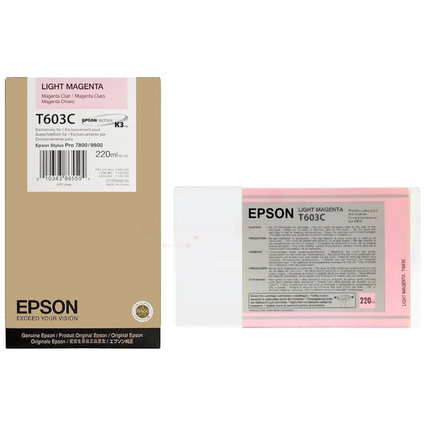 Original Epson C13T603C00 / T603C Tintenpatrone magenta hell, Inhalt 220 ml
