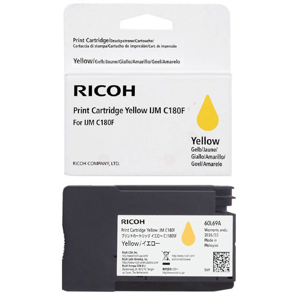 Original Ricoh 408520 Tintenpatrone gelb, 1.600 Seiten