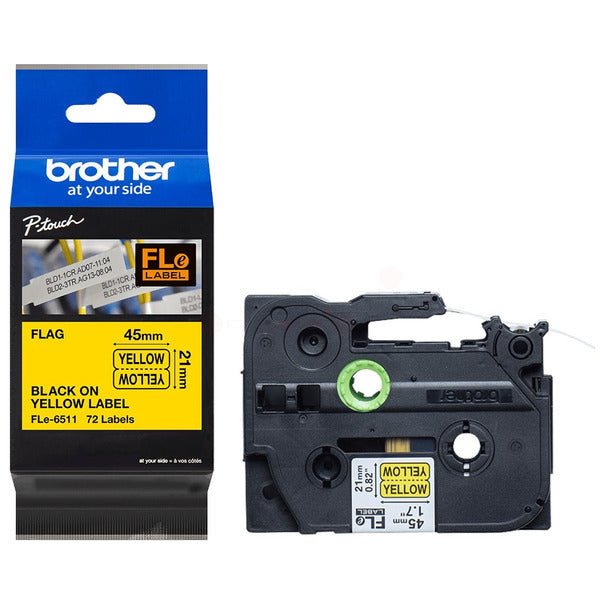 Original Brother FLE-6511 DirectLabel Label gelb 45mm x 21mm, Inhalt VE=72
