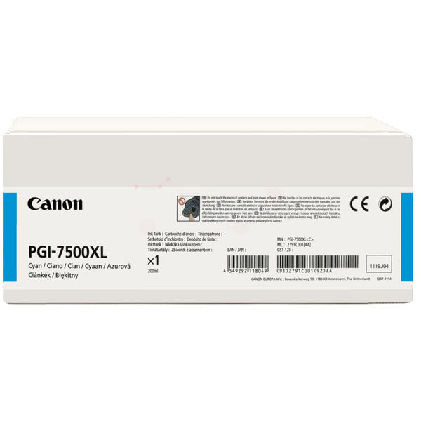 Original Canon 2791C001 / PGI-7500 C Druckkopfpatrone cyan, 16.500 Seiten