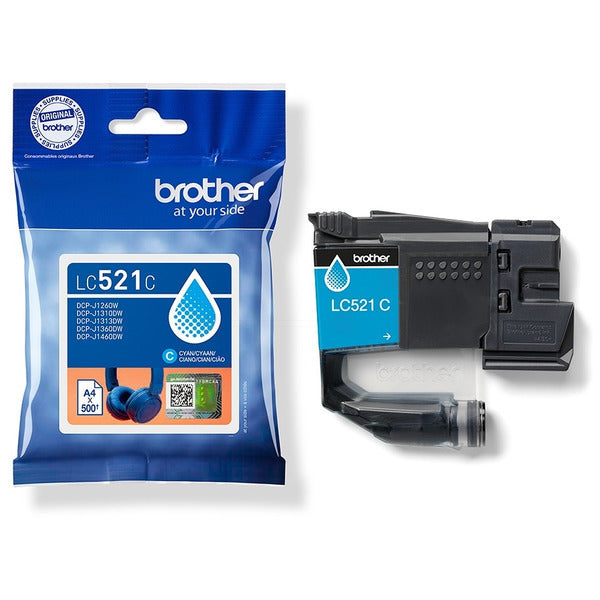 Original Brother LC-521C Tintenpatrone cyan, 500 Seiten