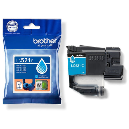 Original Brother LC-521C Tintenpatrone cyan, 500 Seiten