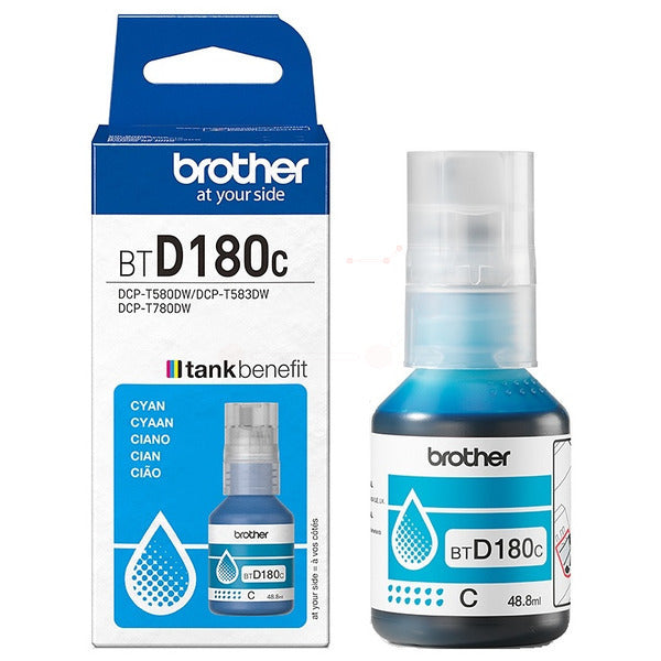 Original Brother BT-D180C Tintenflasche cyan, 5.000 Seiten, Inhalt 48,8 ml