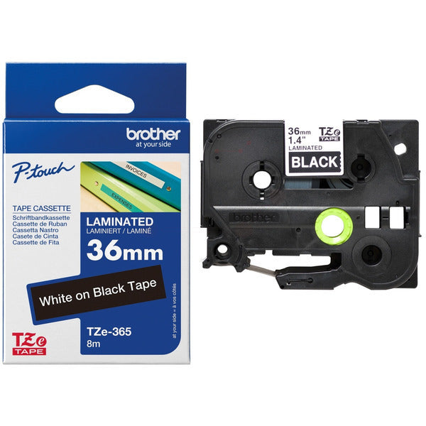 Original Brother TZE-365 DirectLabel weiss auf schwarz Laminat 36mm x 8m