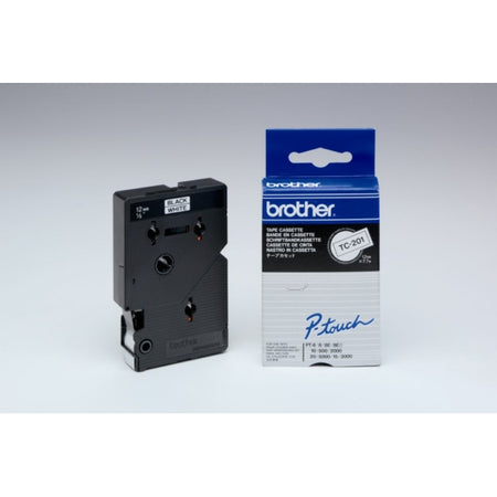 Original Brother TC-201 DirectLabel schwarz auf weiss 12mm x 7,7m