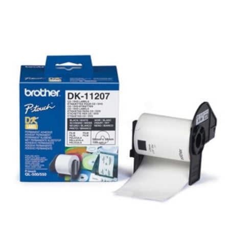 Original Brother DK-11207 DirectLabel Etiketten CD/DVD 58mm, Inhalt 100