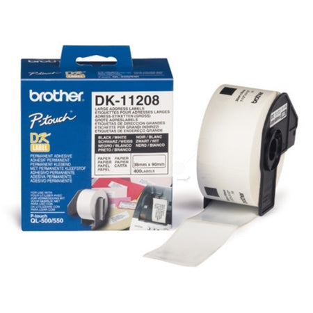 Original Brother DK-11208 DirectLabel Etiketten 38mm x 90mm, Inhalt 400