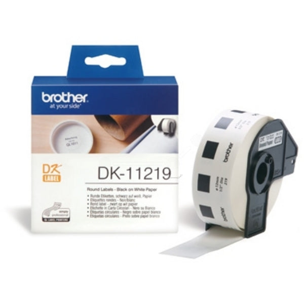 Original Brother DK-11219 DirectLabel Etiketten rund 12mm, Inhalt 1200
