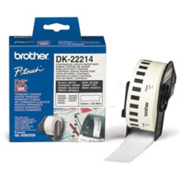 Original Brother DK-22214 DirectLabel Etiketten weiss 12mm x 30,48m