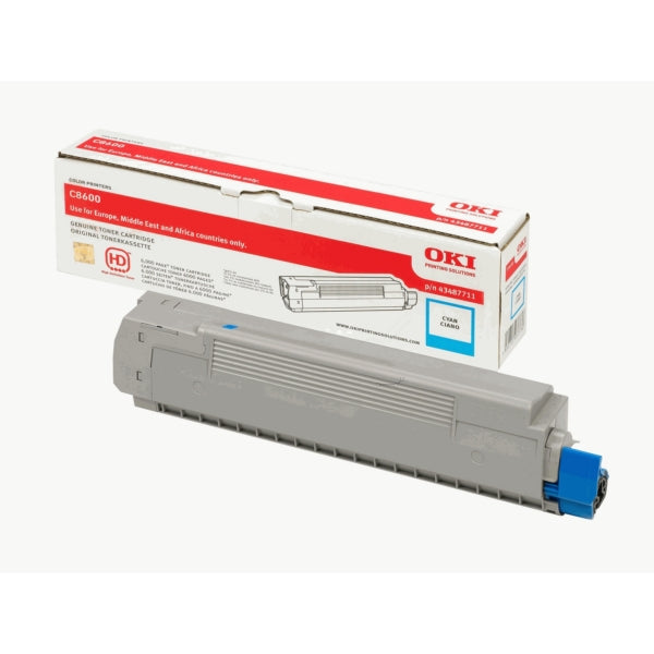Original OKI 43487711 Toner cyan, 6.000 Seiten