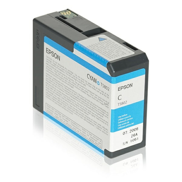 Original Epson C13T580200 / T5802 Tintenpatrone cyan, Inhalt 80 ml