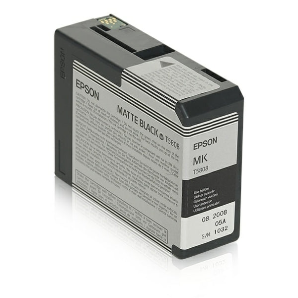 Original Epson C13T580800 / T5808 Tintenpatrone schwarz matt, Inhalt 80 ml
