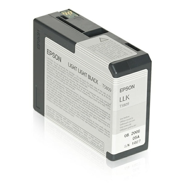 Original Epson C13T580900 / T5809 Tintenpatrone schwarz hell hell, Inhalt 80 ml