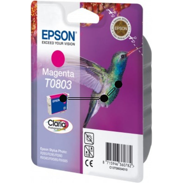Original Epson C13T08034011 / T0803 Tintenpatrone magenta, 220 Seiten, Inhalt 7,4 ml