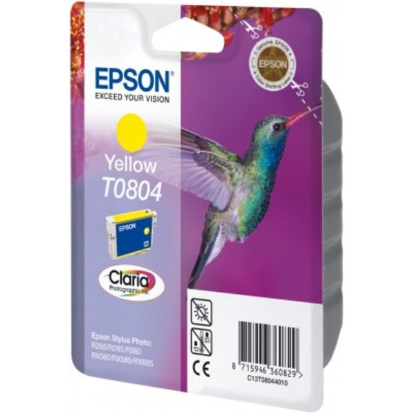 Original Epson C13T08044011 / T0804 Tintenpatrone gelb, 620 Seiten, Inhalt 7,4 ml