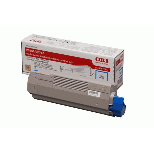 Original OKI 43872307 Toner cyan, 2.000 Seiten