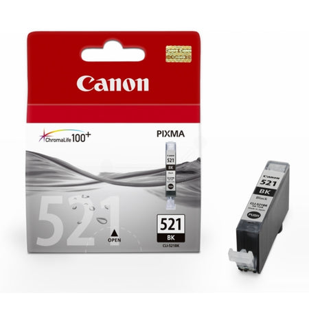 Original Canon 2933B001 / CLI-521 BK Tintenpatrone schwarz foto, 1.250 Seiten, Inhalt 9 ml