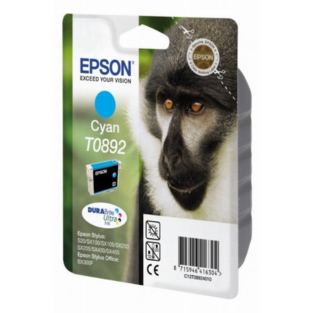 Original Epson C13T08924011 / T0892 Tintenpatrone cyan, 170 Seiten, Inhalt 3,5 ml