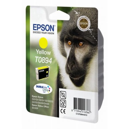 Original Epson C13T08944011 / T0894 Tintenpatrone gelb, 225 Seiten, Inhalt 3,5 ml