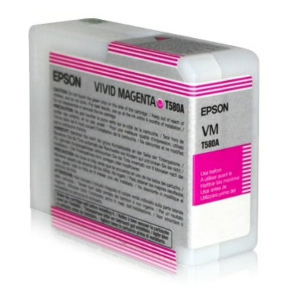 Original Epson C13T580A00 / T580A Tintenpatrone magenta Vivid, Inhalt 80 ml
