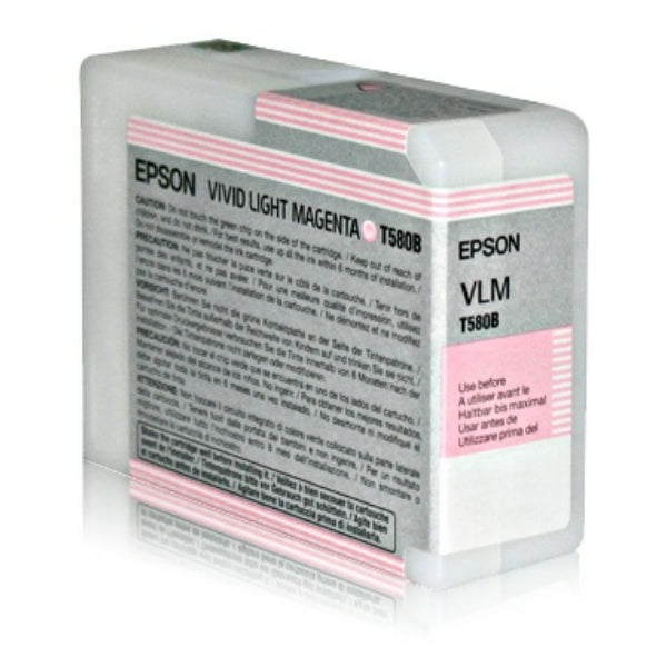 Original Epson C13T580B00 / T580B Tintenpatrone magenta hell, Inhalt 80 ml