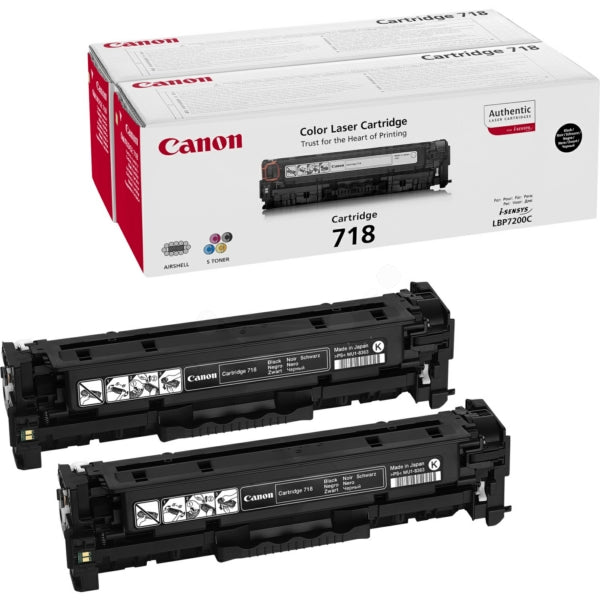 Original Canon 2662B005 / 718BKVP Tonerkartusche schwarz Doppelpack, 3.400 Seiten, Inhalt VE=2