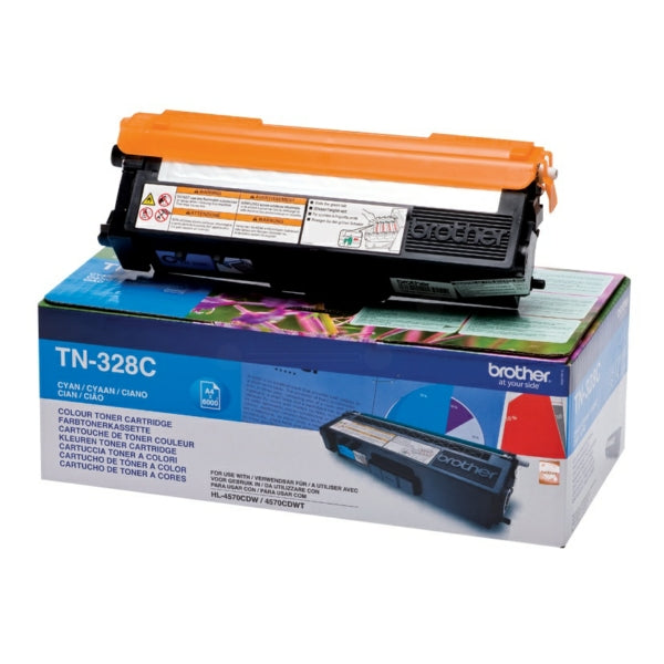 Original Brother TN-328C Toner cyan extra High-Capacity, 6.000 Seiten