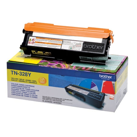 Original Brother TN-328Y Toner gelb extra High-Capacity, 6.000 Seiten
