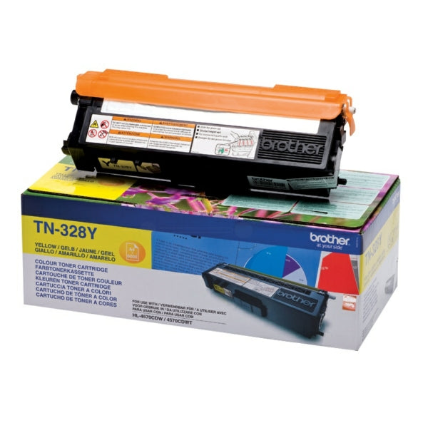 Original Brother TN-328Y Toner gelb extra High-Capacity, 6.000 Seiten