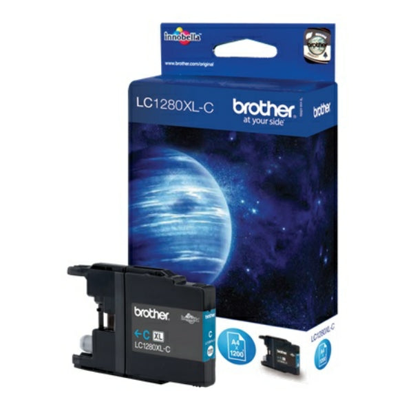 Original Brother LC-1280XLC Tintenpatrone cyan High-Capacity, 1.200 Seiten