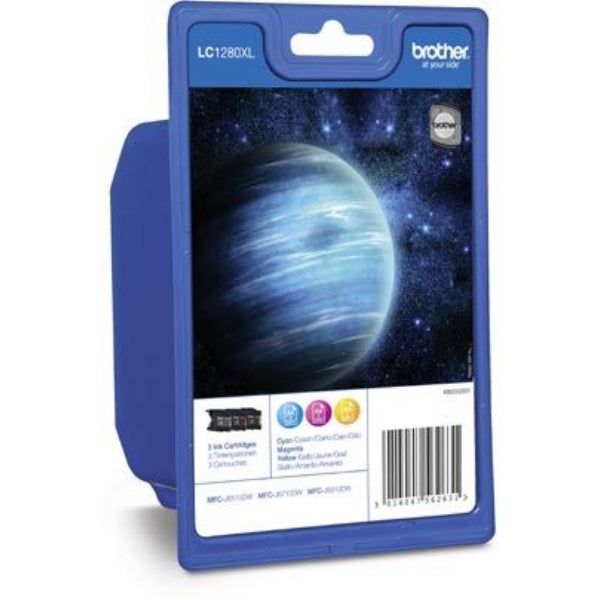 Original Brother LC-1280XLRBWBPDR Tintenpatrone MultiPack C,M,Y High-Capacity Blister, 1.200 Seiten, Inhalt VE=3