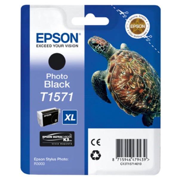 Original Epson C13T15714010 / T1571 Tintenpatrone schwarz foto, Inhalt 25,9 ml
