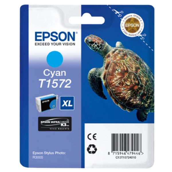 Original Epson C13T15724010 / T1572 Tintenpatrone cyan, Inhalt 25,9 ml