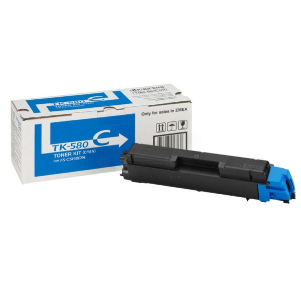 Original Kyocera 1T02KTCNL0 / TK-580 C Toner cyan, 2.800 Seiten