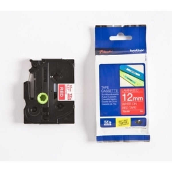 Original Brother TZE-435 DirectLabel weiss auf rot Laminat 12mm x 8m