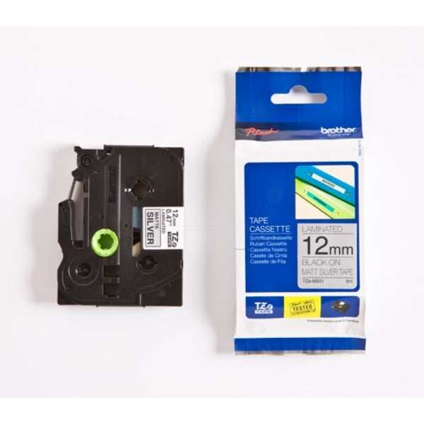 Original Brother TZE-M931 DirectLabel schwarz auf silber matt 12mm x 8m