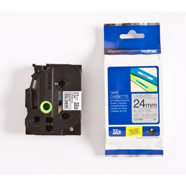 Original Brother TZE-M951 DirectLabel schwarz auf silber matt 24mm x 8m
