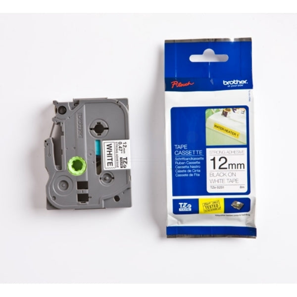 Original Brother TZE-S231 DirectLabel schwarz auf weiss extra stark Laminat 12mm 8m